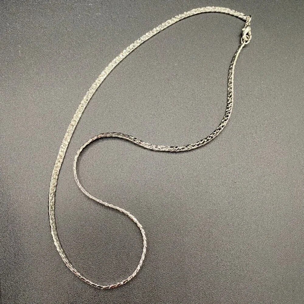 Textured Silver Tone Chain - Picture 2 of 5